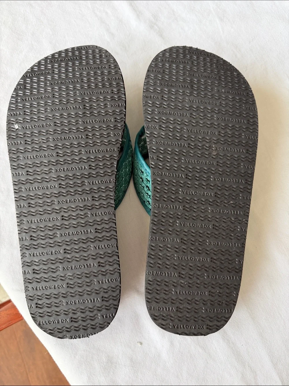 Yellow Box Teal Woven Thong Sandals with Tan Accent - Picture 8 of 13